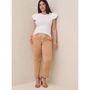 torrid Pull-On Boyfriend Straight Stretch Twill Mid-Rise Pant 1X 14/16